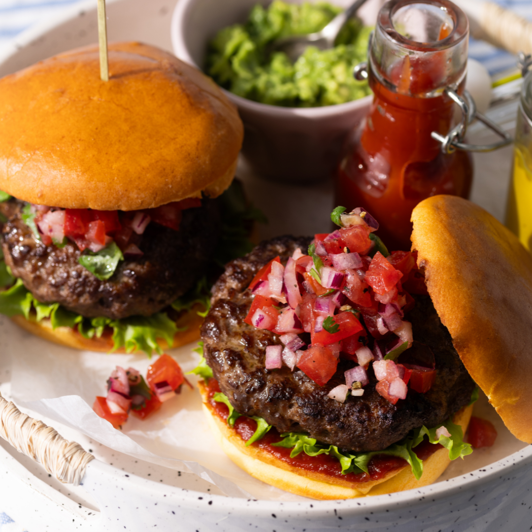 Brioche Beef Burgers with Fresh Pico